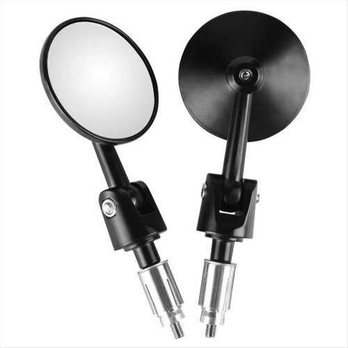 Motorcycle Handlebar Side Mirror Adjustable Round Mirror Universal 1