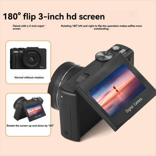 Digital Photography Camera 5K 18X Digital Zoom Black 2