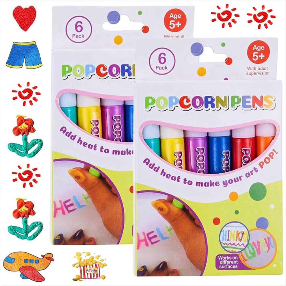 12Pcs Magic Puffy Pens For Kids, Magic Popcorn Pens 4851114120544