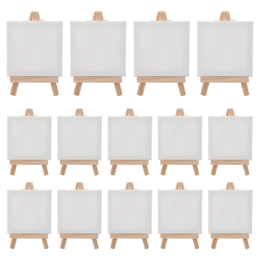 14Pcs Mini Canvas And Easel Brush Set, Canvas Inch 4851114129912