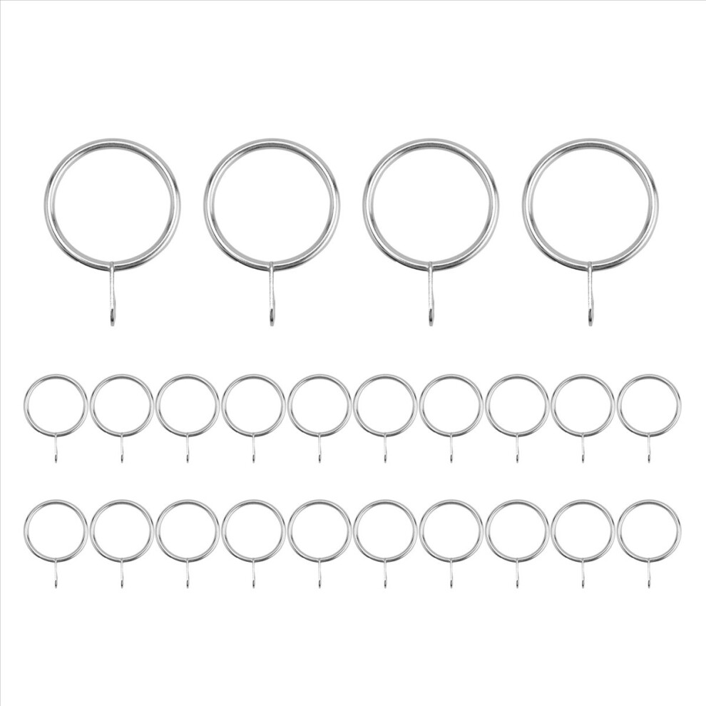 24 Pack Metal Curtain Rings, 30Mm Internal Diameter Eyelets, Silver 4851114129837