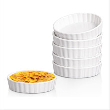 140 g crème brûlée-ramekiner, runde, riflede quicheformer, terteform