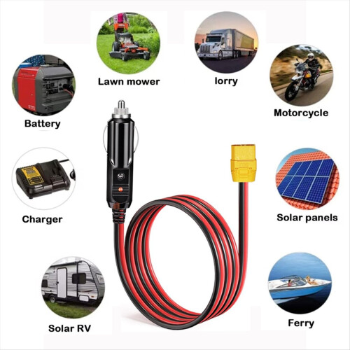 Lighter-opladekabel XT90 til solcelleanlæg med kraftværk 14AWG 1