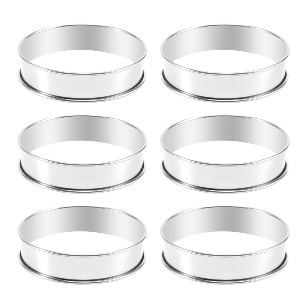 6 Pcs Cooking Round Cake Ring Mold, Stainless Steel Muffin Tart Rings 4851114131359