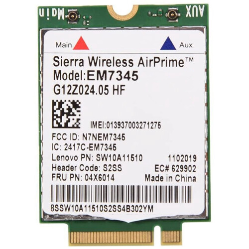 Κάρτα δικτύου, μονάδα κάρτας WWAN EM7345 4G LTE για X250 X1C