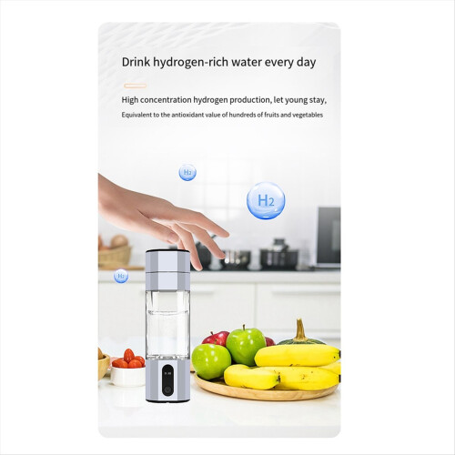 PEM Electrolysis Hydrogen Generator 8000PPB Water Bottle silver white 2