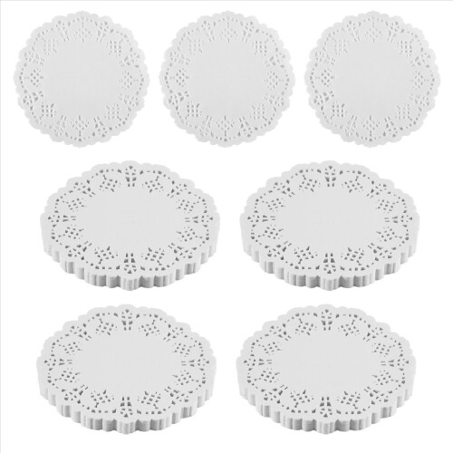 Lace Doilies Paper 100 Pcs,4.5 inch Liners for Cake,Tableware Display