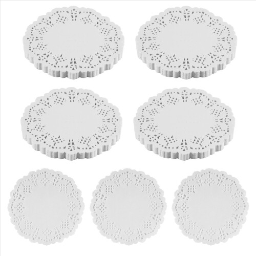 Lace Doilies Paper 100 Pcs,4.5 inch Liners for Cake,Tableware Display 1