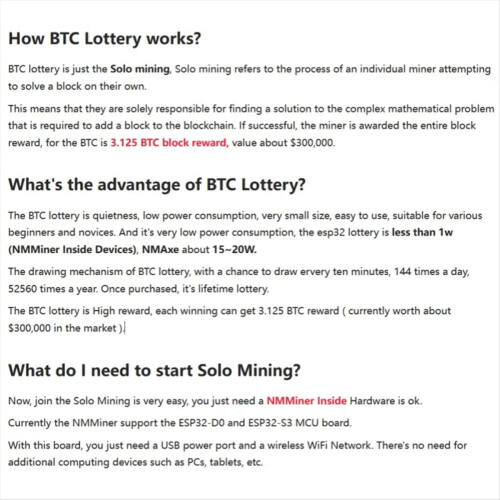 Bitcoin NMMiner Solo Lottery NerdMiner V2 Hashrate 1