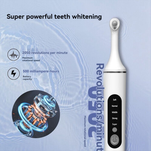 Polisseuse dentaire rechargeable avec 6 têtes de brosse blanches 2