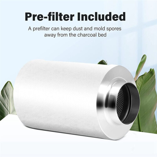 Filtro de carbono de ar de 4 polegadas com controle de odores, reversível, para salas de cultivo 1
