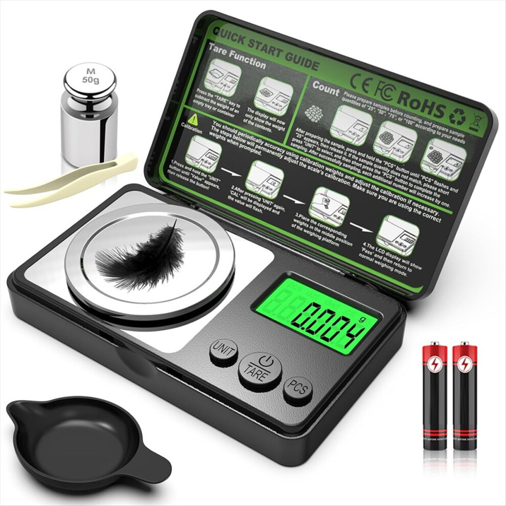 Digital Milligram Scale, 50G Scale With 0.001G Accuracy Gold 4851114146131