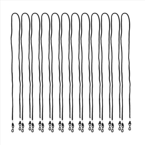 12 stk. nylon halssnor til briller/solbriller/briller - sort