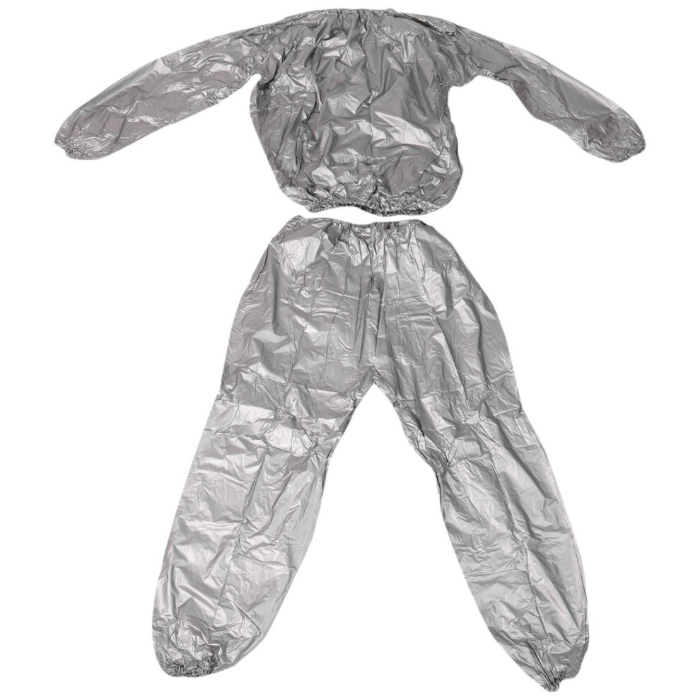 Heavy Duty Fitness Weight Loss Sweat Sauna Suit Xl Silver 4851114153573
