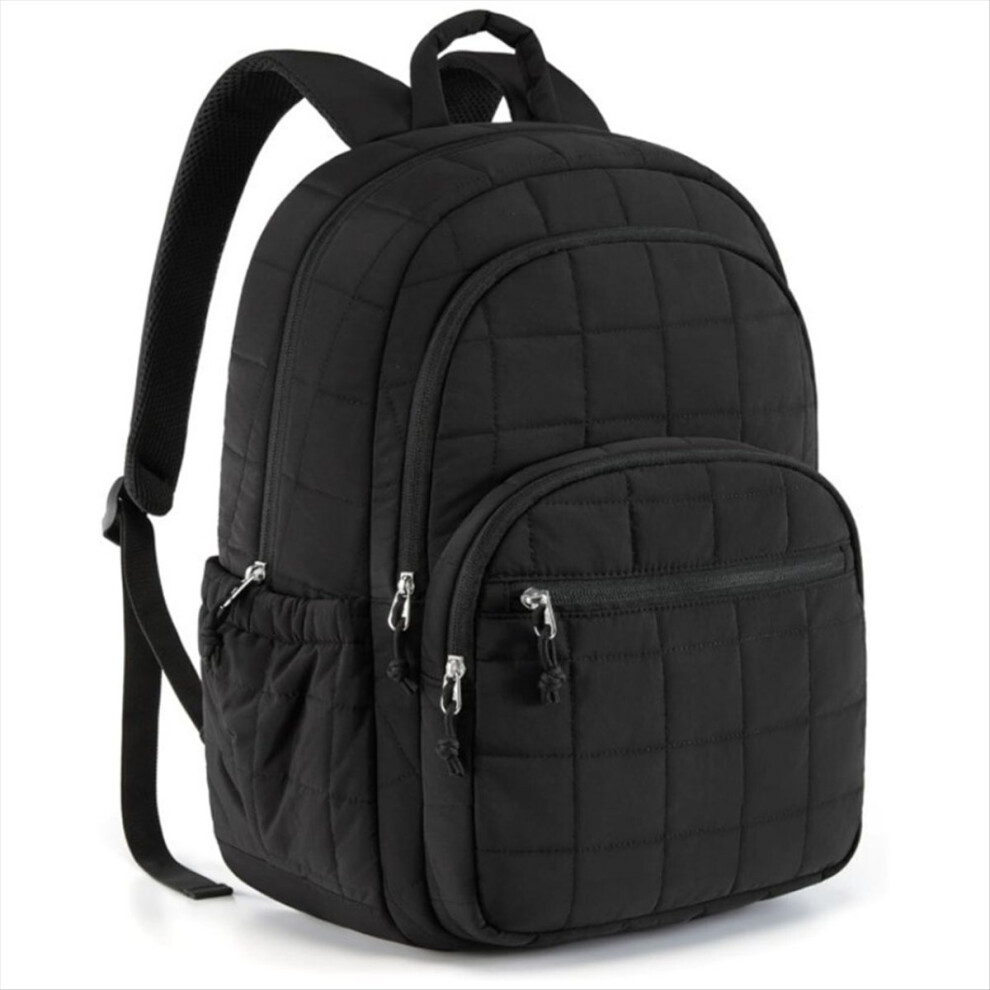 15.6in Laptop Bag College Backpack School Travel Book Bag Black