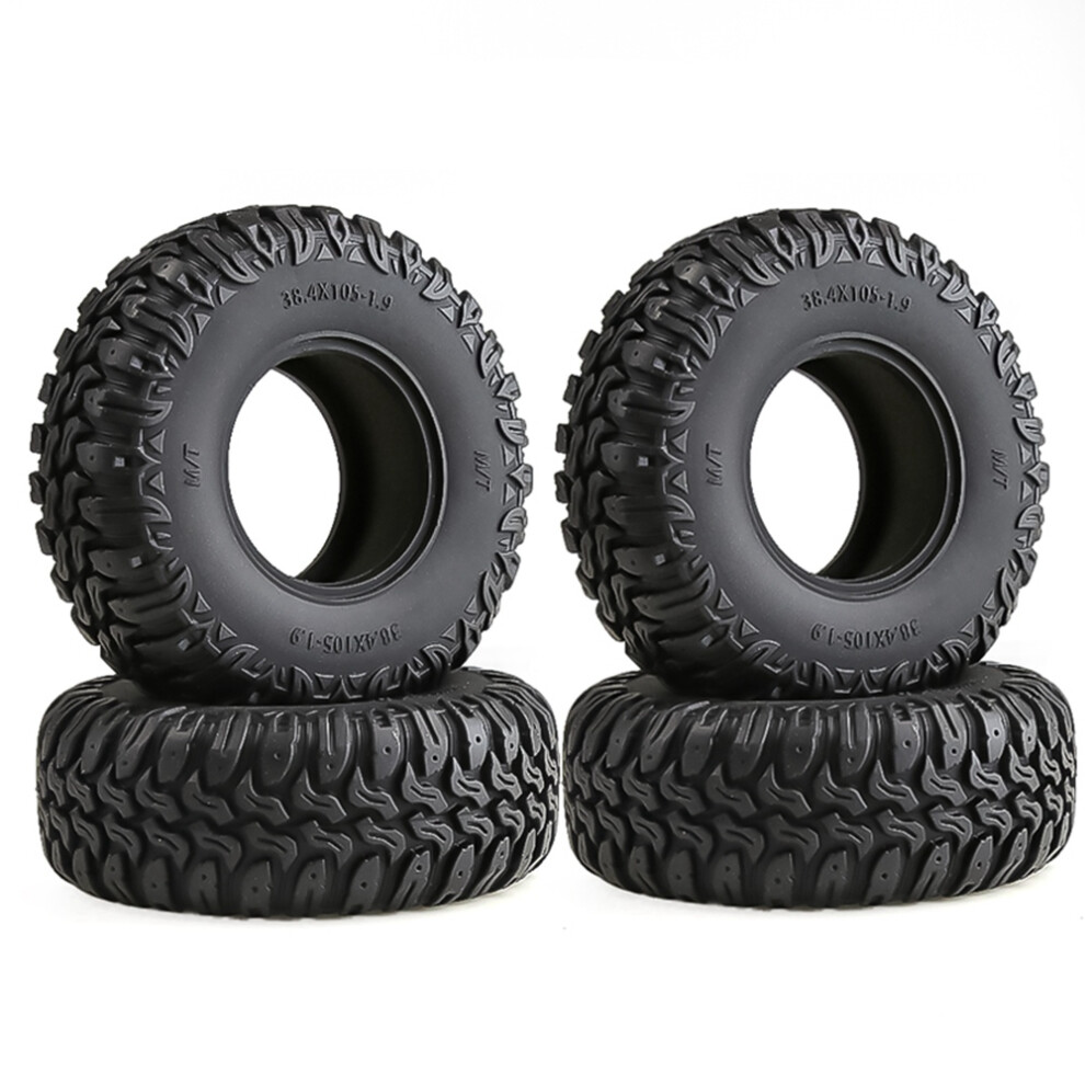 4Pcs 105Mm 1.9 Rubber Tires Wheel Tyres For 1/10 Rc Crawler 4851114159681
