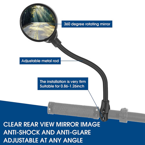 Adjustable Rotatable Bicycle Handlebars Mirrors,for Electric Bike 2