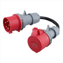 5 Pin Red 32A Male to 16A Female CEE-Adapter