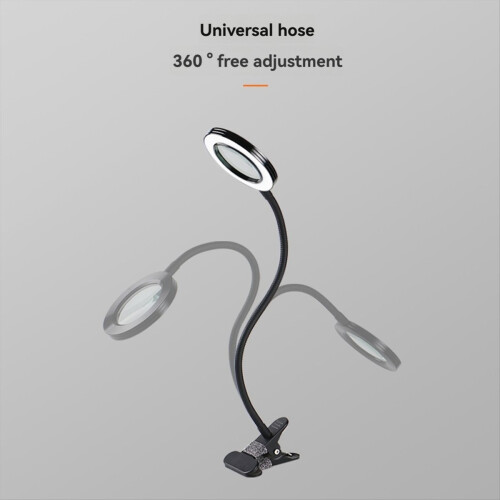 LED Magnifying Glass Desk Lamp 8X Magnification 3 Color Modes