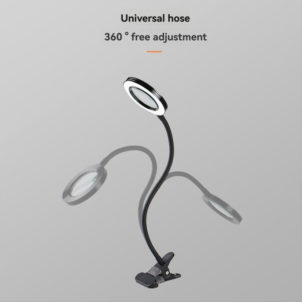 LED Magnifying Glass Desk Lamp 8X Magnification 3 Color Modes