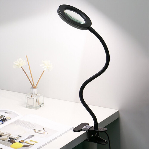 LED Magnifying Glass Desk Lamp 8X Magnification 3 Color Modes 2