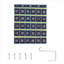 Quadro de bolso numerado para sala de aula para telefones (30 bolsos, bolsos azuis)