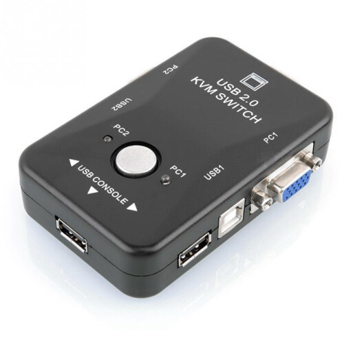 Διακόπτης KVM 2 θυρών Διακόπτης VGA USB 2.0 Διακόπτης ποντικιού KVM Πληκτρολόγιο 2