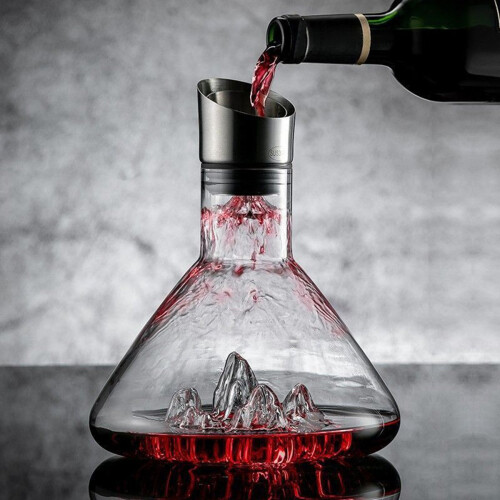 1500 ml whisky-vinkaraffel blyfri krystallgull 2
