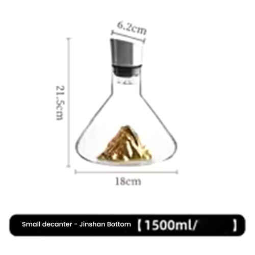 1500 ml whisky-vinkaraffel blyfri krystallgull 1