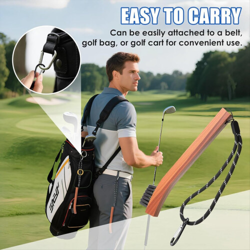 4-pack golfborstklubbsrengöring med rep och metallspänne 2