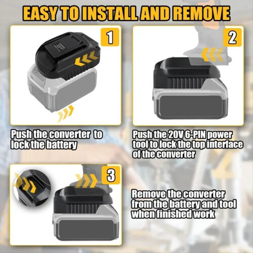 DM20WORX6 Power Tool Adapter Converter for Lithium Battery 2