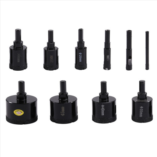 Diamond Core Drill Bit Set 10 PCS Brazed Hole Saw 2
