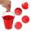 Pacote com 20 mini baldes de metal vermelhos 4