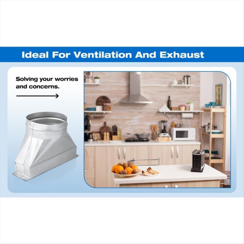 Kit de ventilação de transição de duto galvanizado de 3-1/4 x 10 x 6 polegadas para micro-ondas 2
