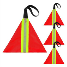 4 peças bandeira vermelha de reboque de segurança, bandeira vermelha de advertência refletiva para caiaque