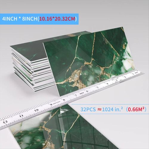 32Pcs Thick PET Glossy Subway Tile Sticker
Peel and Stick Tile 2