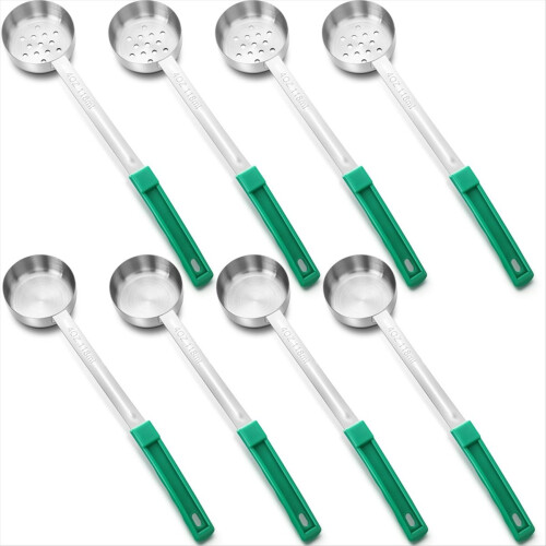 8Pcs Portion Control Spoons Scoops Stainless Steel Ladle 4 Oz