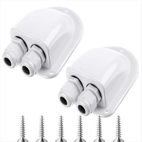 2-pack solkabelgenomföring, vit