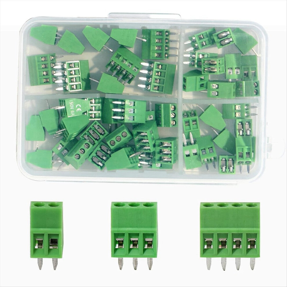 50Pcs 2.54Mm 0.1 Inch Pitch Pcb Mount Screw Terminal Block Connector 4851114102809