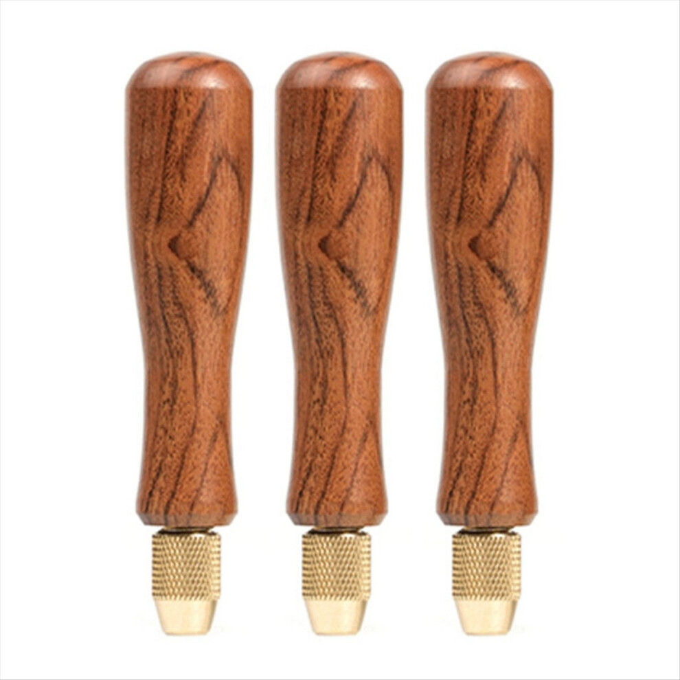 3Pcs Wood File Handle With Brass Collet Chuck For Files 4851114104384