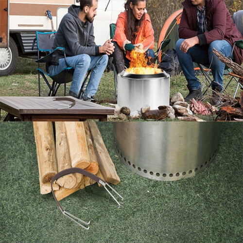 Leather fire handle with stainless steel hook 2