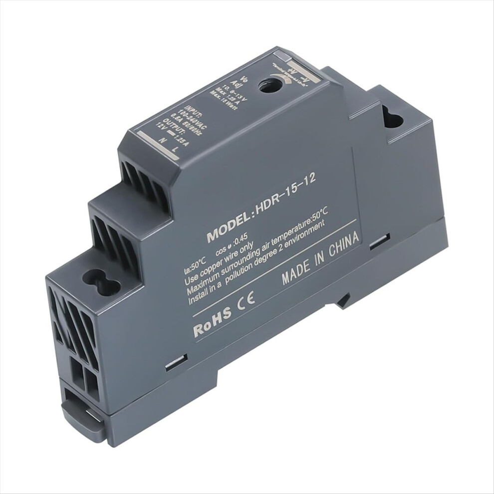 Din Rail Power Supply 12V Dc 1.25A 15W, Input 100-240V Ac 50/60Hz 4851114103776