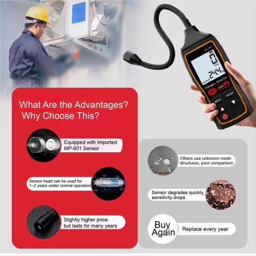 SW-743A Refrigerant Leak Detector High Sensitivity LCD Display 2