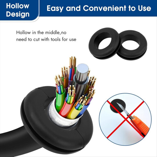 200pcs Rubber Grommet Kit,Hollow Firewall Grommet 1