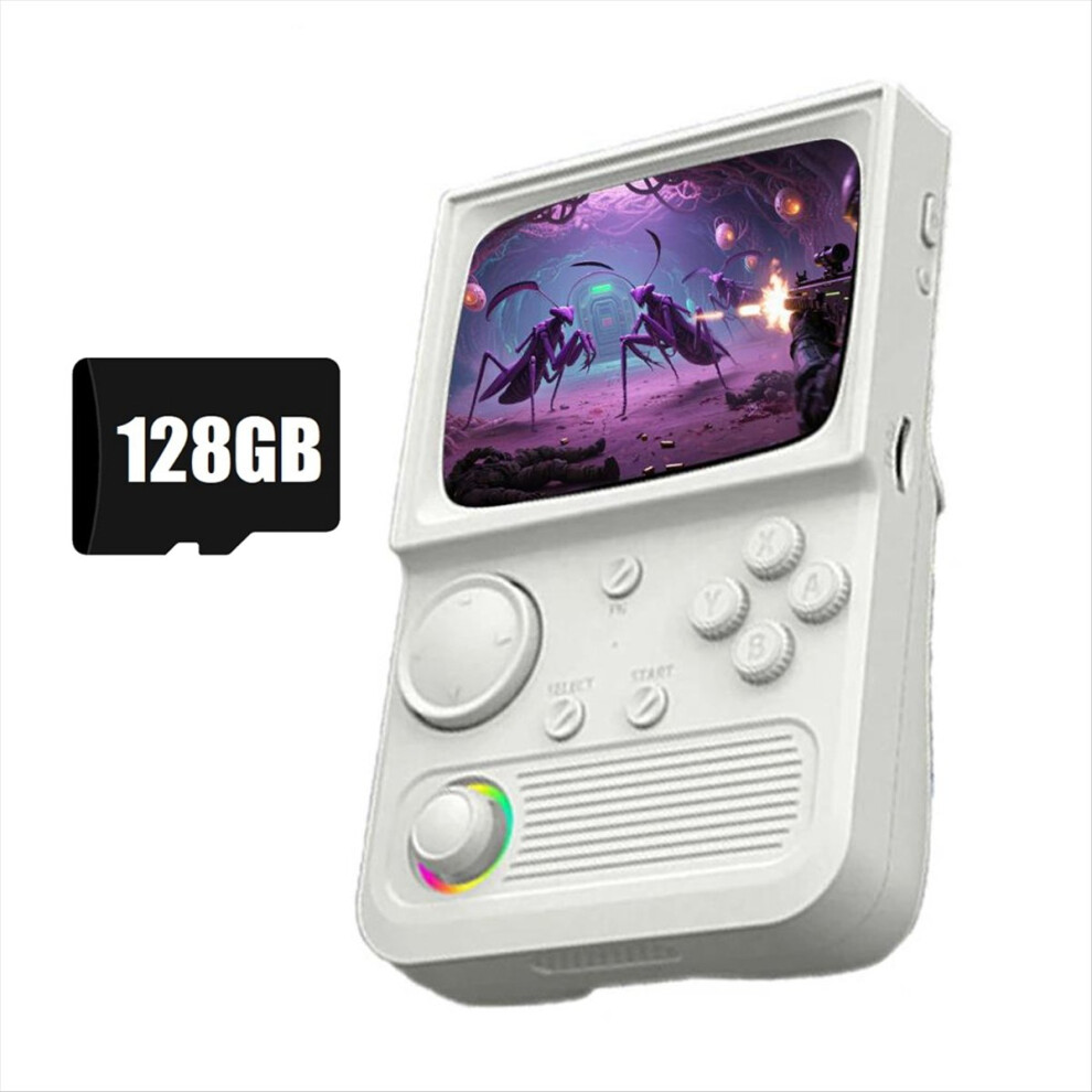 R36t Retro Handheld Game Console 128G 20000 Games White 4854124945183
