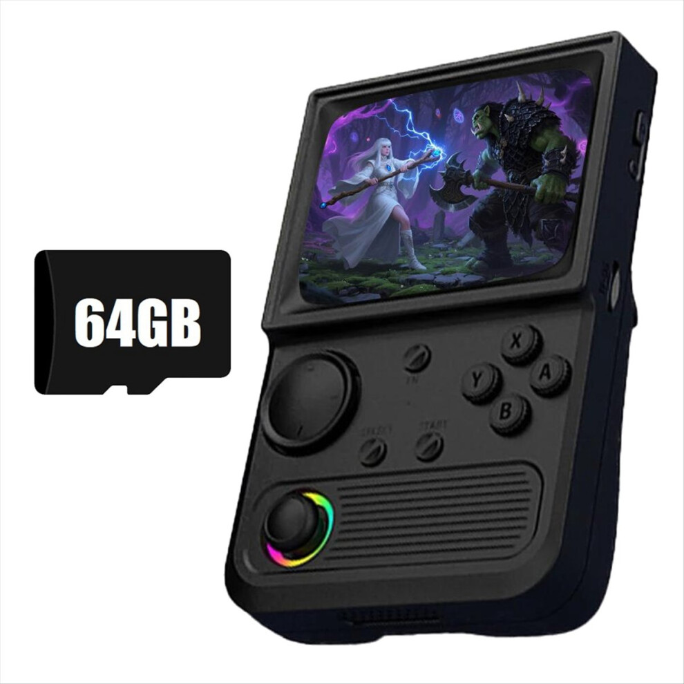 R36t Retro Handheld Game Console 64G 15000 Games Black 4854124945268