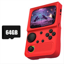 R36T Retro Handheld Game Console 64G 15000 Games Red