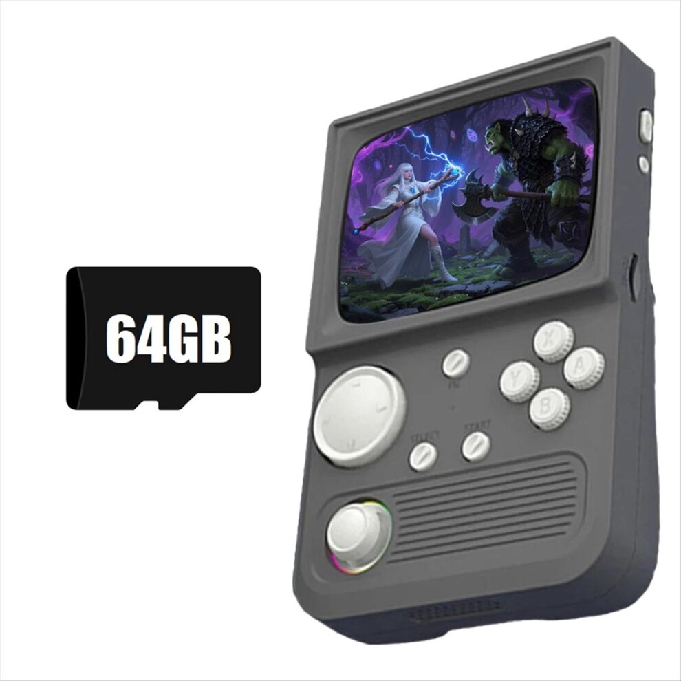 R36t Retro Handheld Game Console 64G 15000 Games Grey 4854124945244