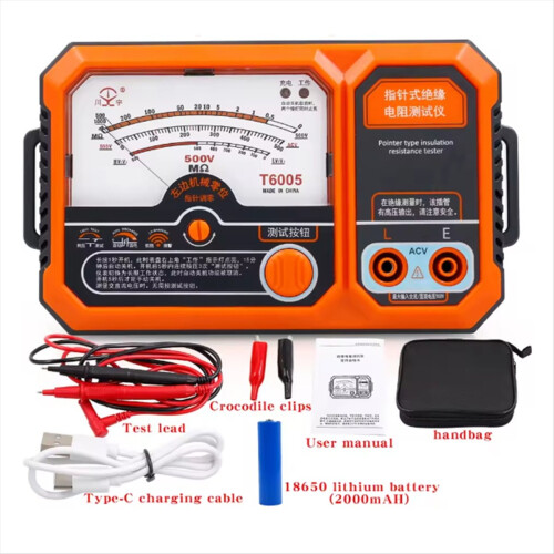 T6005 USB oplaadbare 500V isolatietester 1