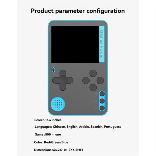 Super Ultra Thin Retro Video Game Console Built-in 500 Games B 2